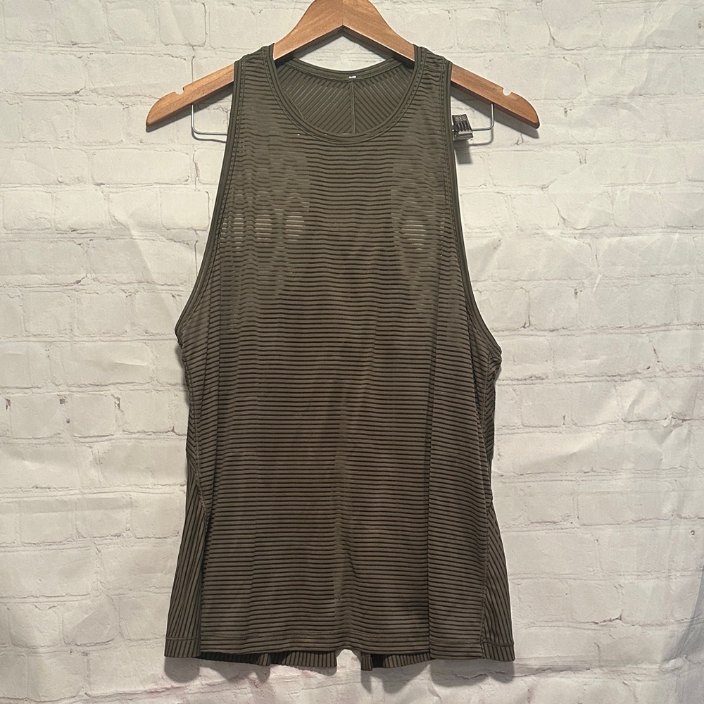 lululemon athletica Black Striped Muscle Tee